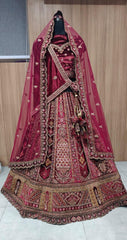 Marwar coutcher viral maroon bridal lehenga choli.