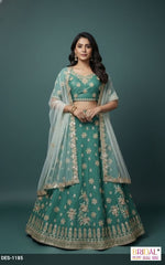 stylish new c-green silk gairlish partywear lehenga with other four colour option.