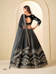 black colour ice velvet lehenga choli...new collection of 2026