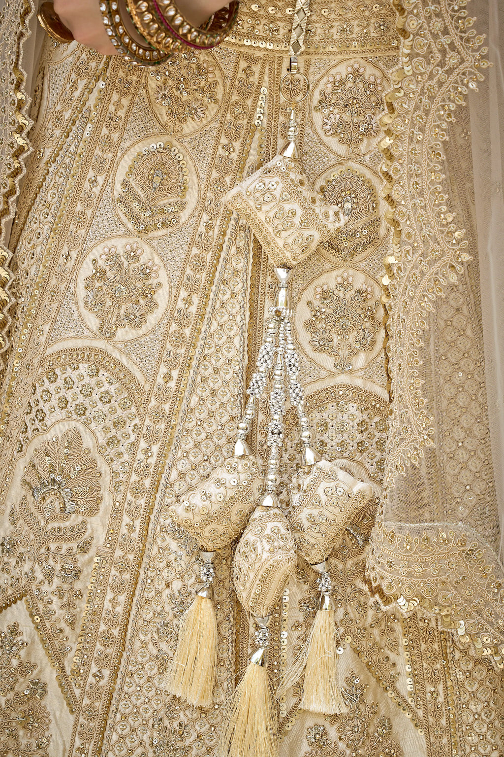 Elegance tasar (offwhite) pure silk aari work bridal & engagement wear choli for 2026 bride..