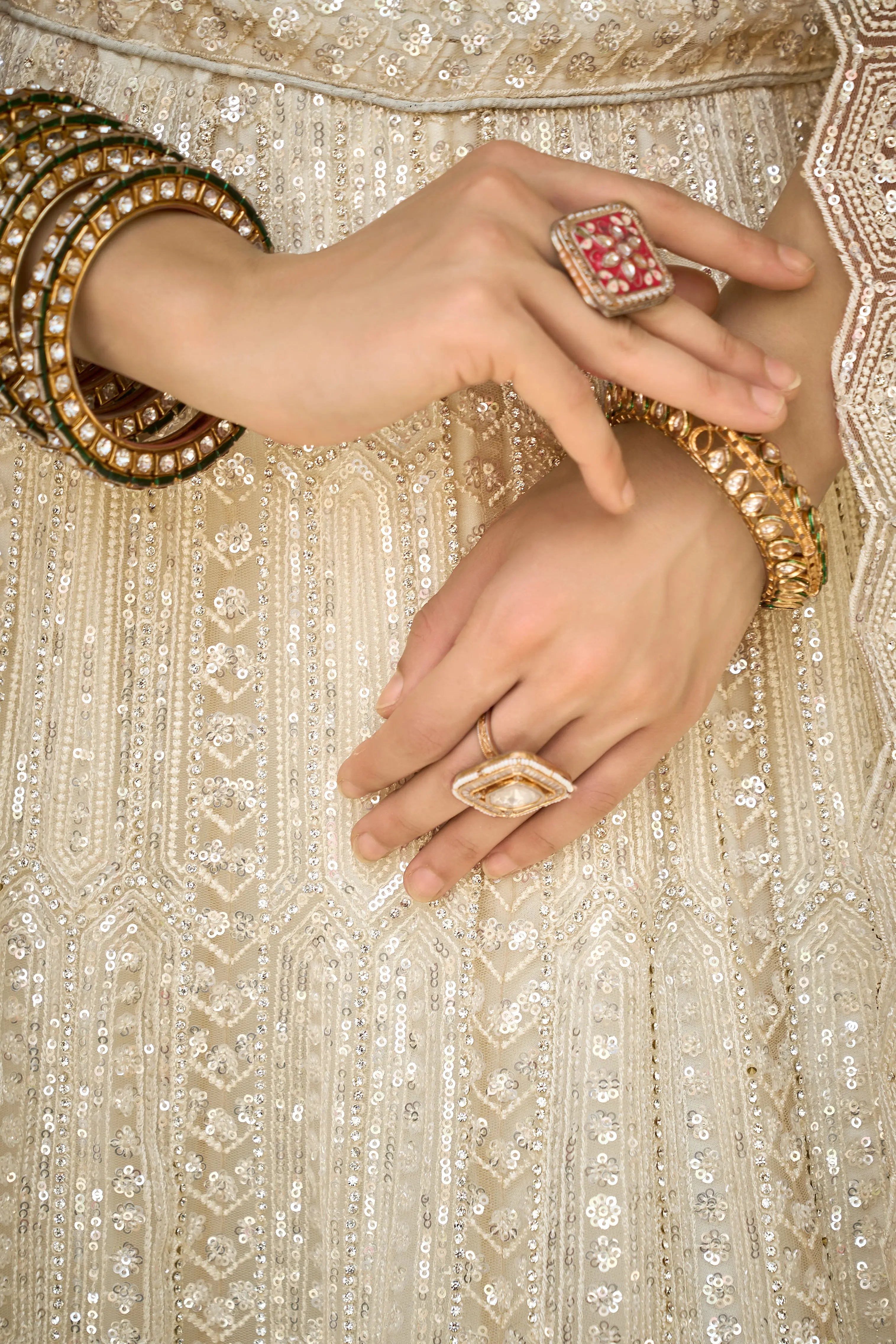 Elegance tasar (offwhite) pure silk aari work bridal & engagement wear choli for 2026 bride..