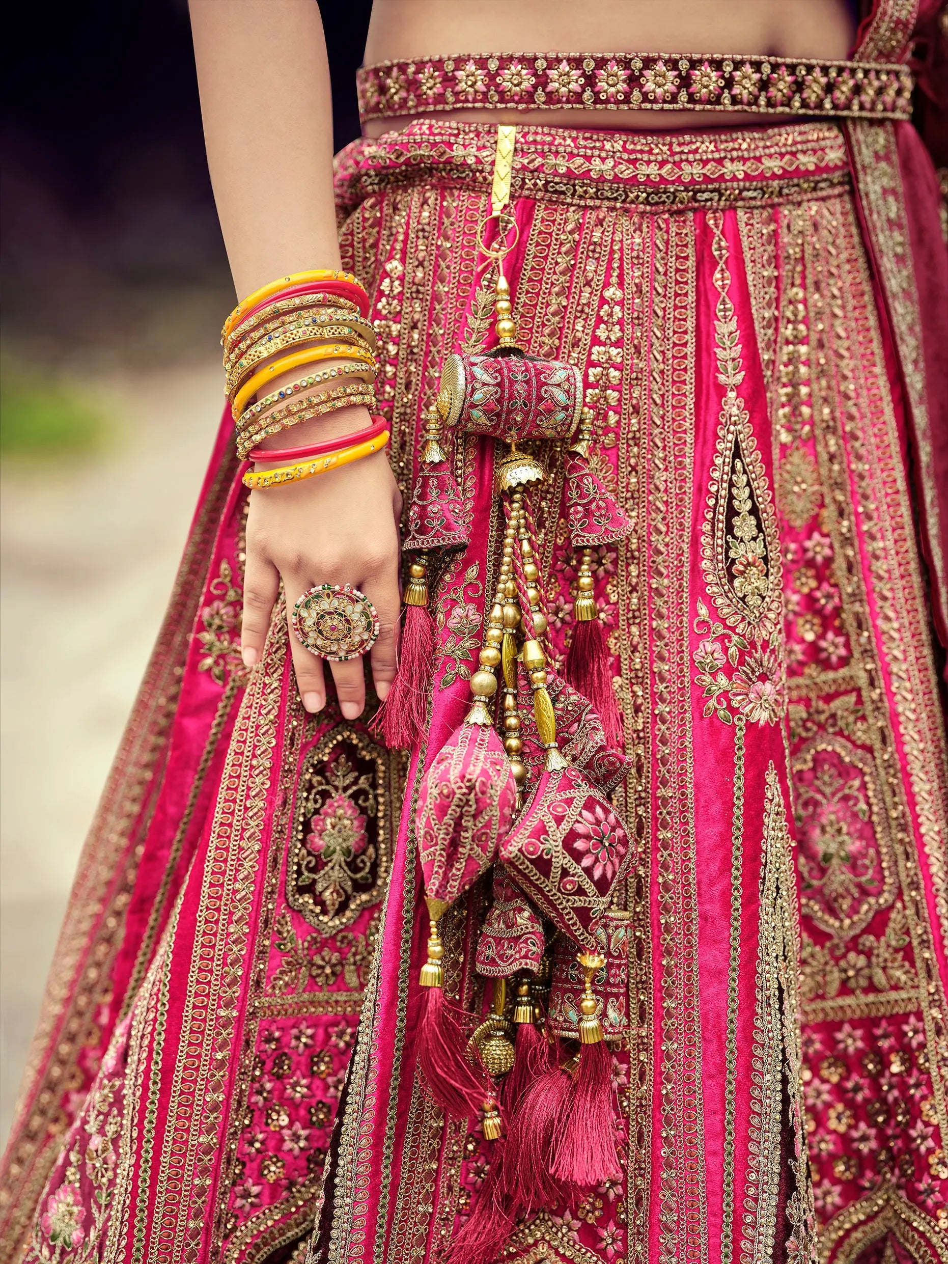 maharani premium bridal lehenga in colour of rani and 'stylish maroon' color..! A RAJWADI COLLECTION.