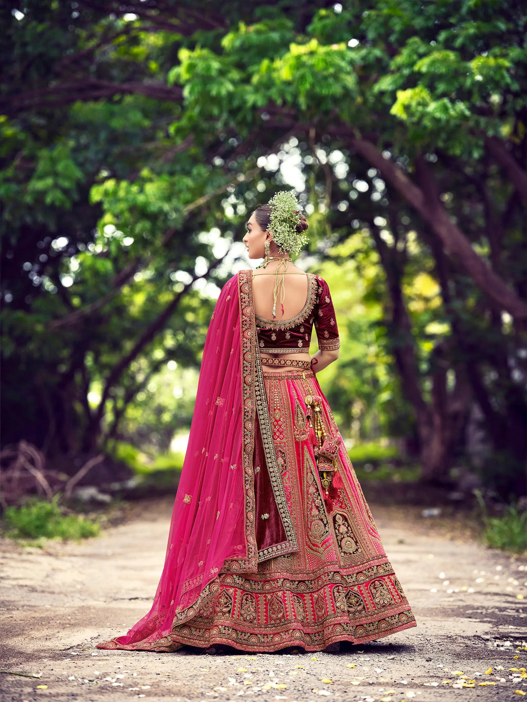 maharani premium bridal lehenga in colour of rani and 'stylish maroon' color..! A RAJWADI COLLECTION.