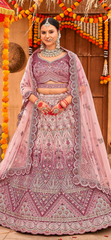 Viral pink colour heavy embroidery bridal lehenga of 2026. .