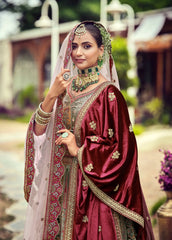 Pista & winys'maroon ..2026 bridal lehenga choli.with multiple pestal colour...looks like rajwadi collection