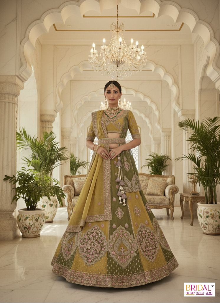 Multi colour trending viral 2026 partywear lehenga choli....