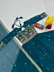 peacock colour deisgner gown---8 - PEACOCK