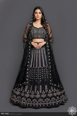 Black partywear gorget viral lehenga choli...