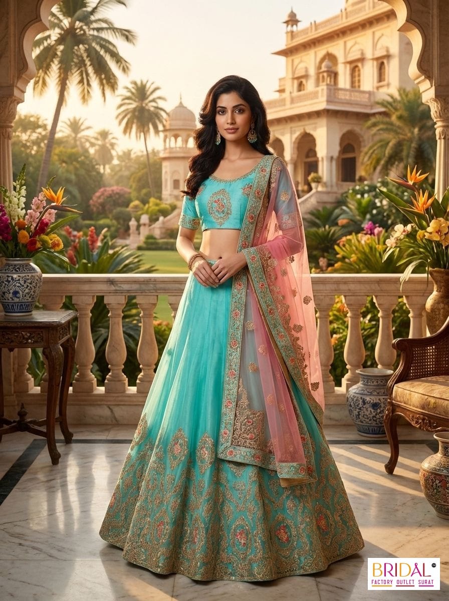 C green premium nett fabrics partywear lehenga choli.dno-782