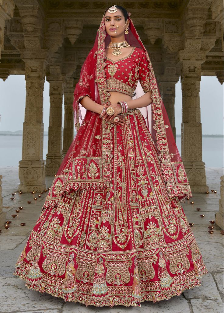 red silk bridal lehenga..2026..collection