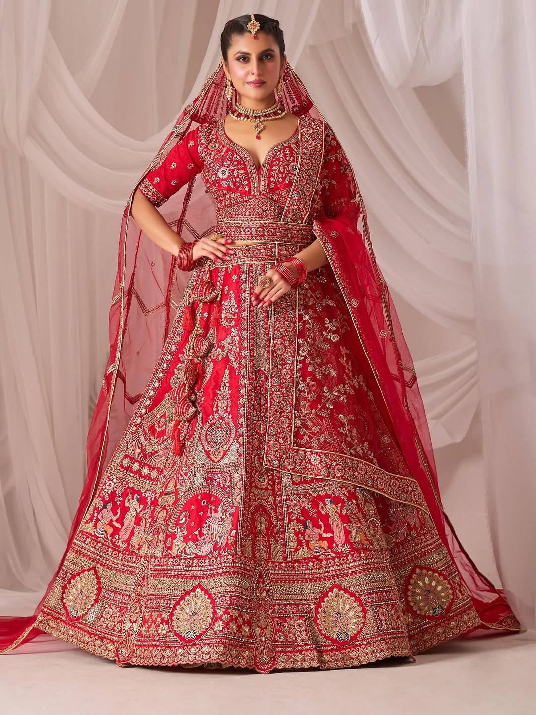 2369-k pure silk rani colour bridalfactoryoutlet.in lehenga