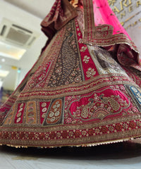 Marwar coutcher bridal lehenga with zardoshi work